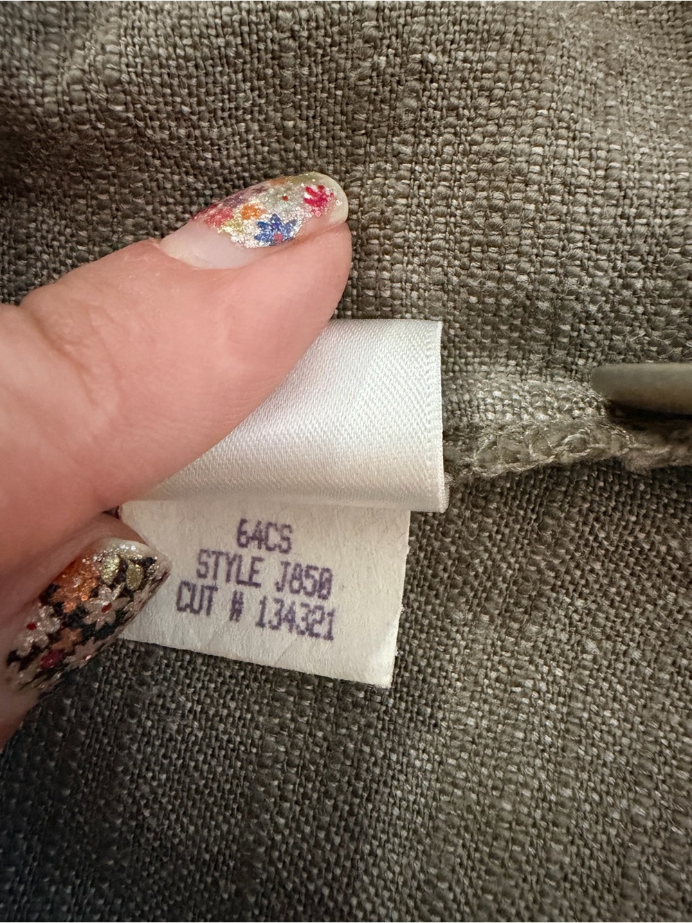 Vintage Eileen Fisher Open Front Jacket Button Closure Cotton Linen Blend Taupe - Picture 13 of 13
